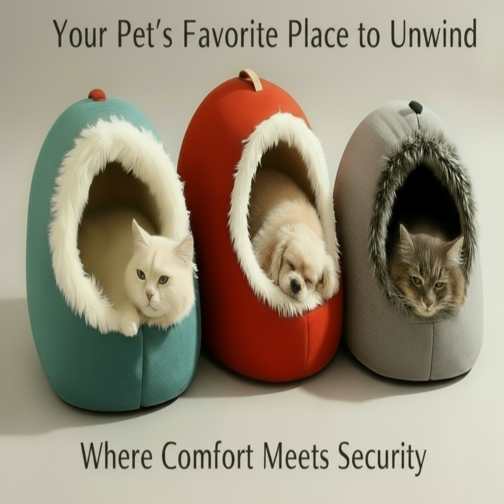 Your Pet’s Favorite Place to Unwind
Where Comfort Meets Security
Add text above text, above  and below the product image without blocking the image